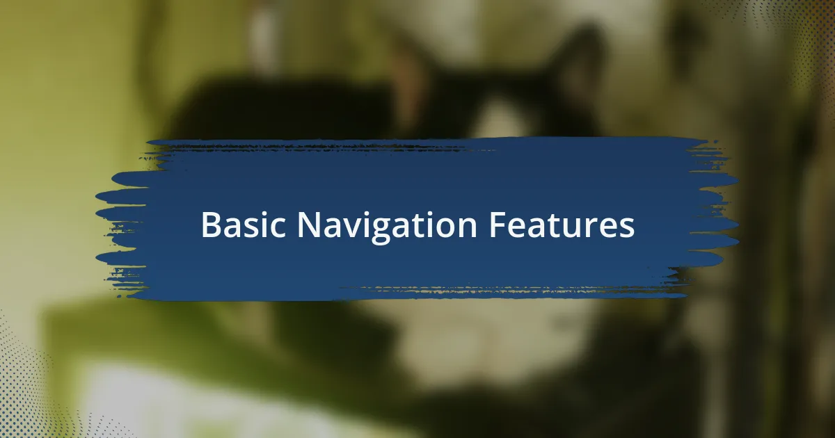 Basic Navigation Features
