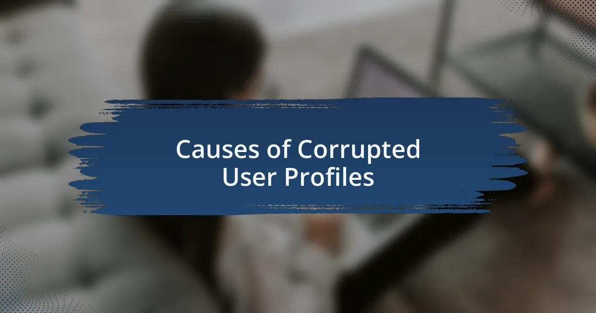 Causes of Corrupted User Profiles