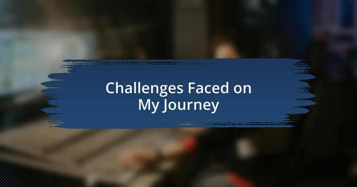 Challenges Faced on My Journey