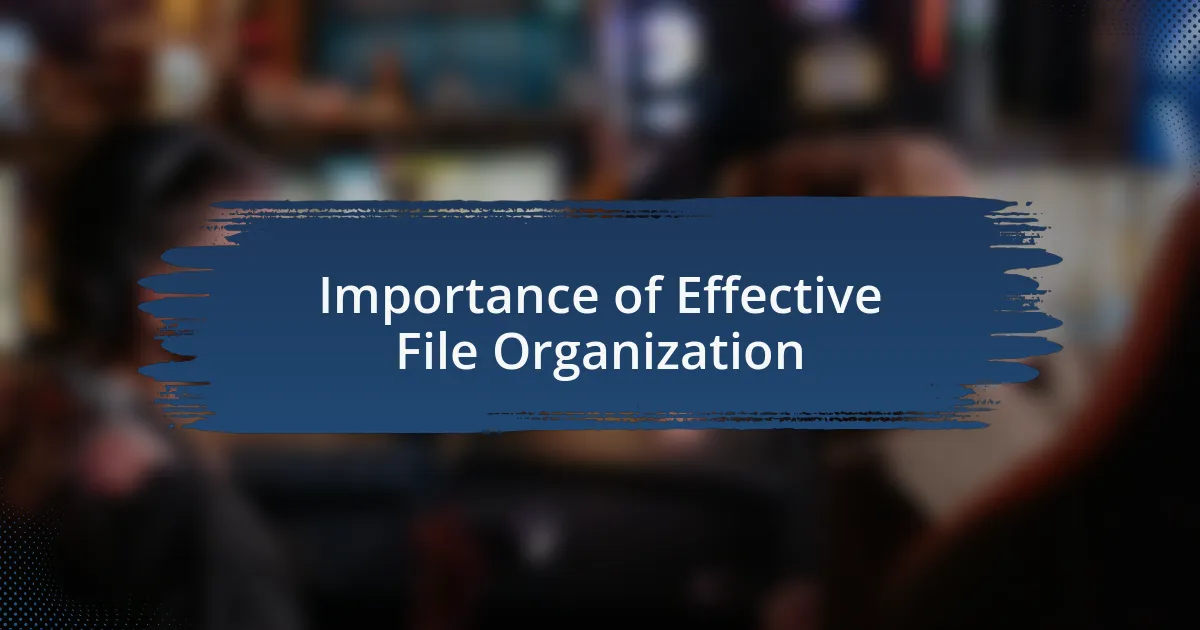 Importance of Effective File Organization