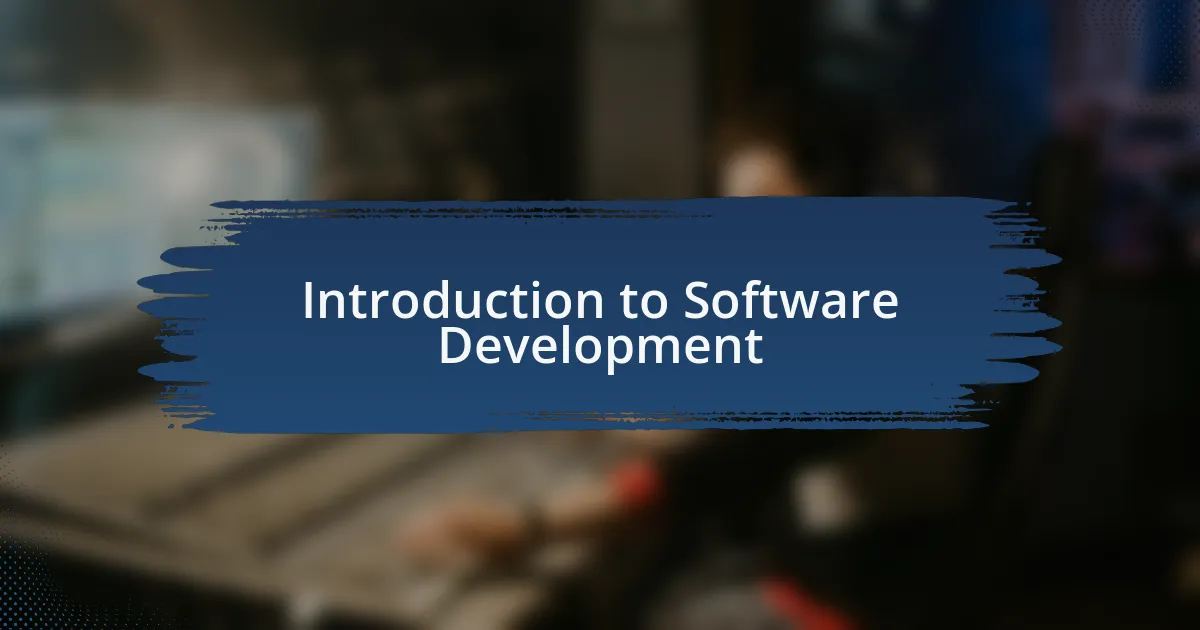 Introduction to Software Development