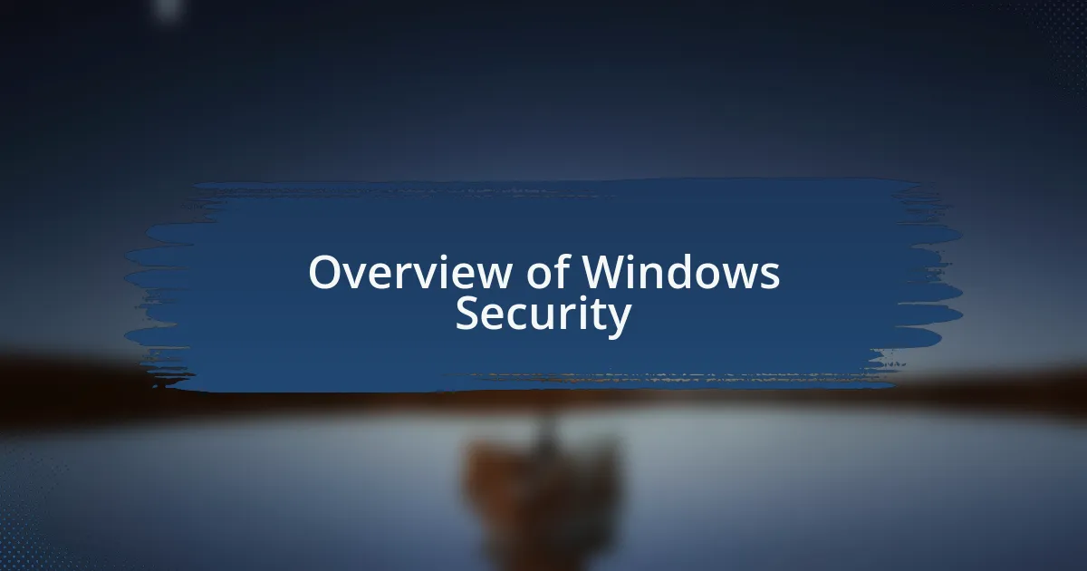 Overview of Windows Security